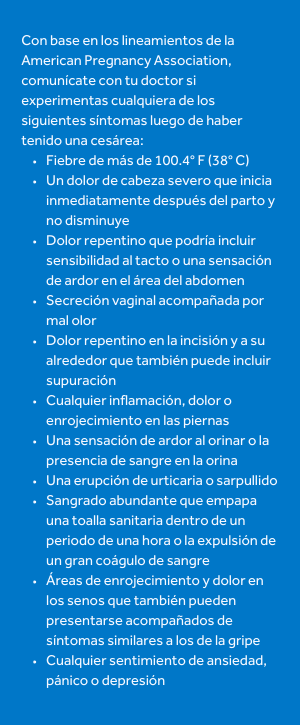 warning signs after c-section infographic